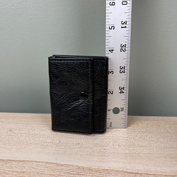 Vintage Meeker Top Grain Leather Key Caddy Holder Black Trifold 16 Hook Carrier - Picture 12 of 12